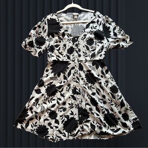 Black and White Floral Dress